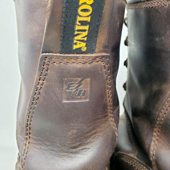 Carolina Elm Boots Mens 9.5 2E WIDE Soft Toe EH Brown Logger Work Shoes CA8821 - Picture 10 of 15